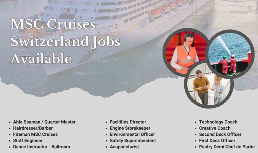 MSC Cruises Switzerland Jobs Available