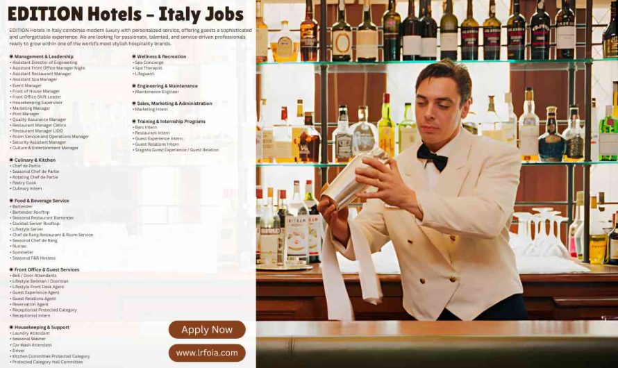 Join EDITION Hotels Italy Professional Jobs