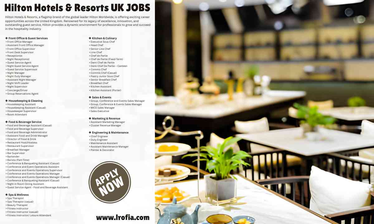 Hilton Hotels and Resorts Exciting Career Jobs UK