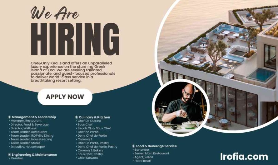 One&Only Kea Island Hotel Greece Exciting Hospitality Jobs